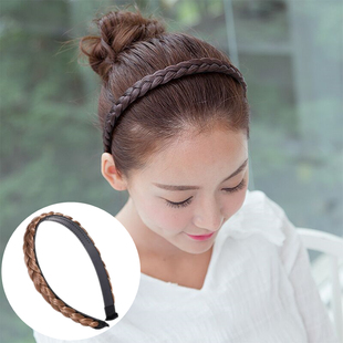 麻花辫子假发女发箍鱼骨辫子网红压发编发器头饰发饰带齿防滑头箍