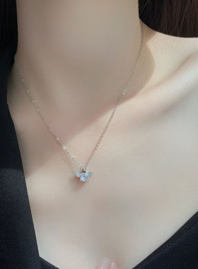 S925纯银闪钻皇冠翅膀爱心吊坠