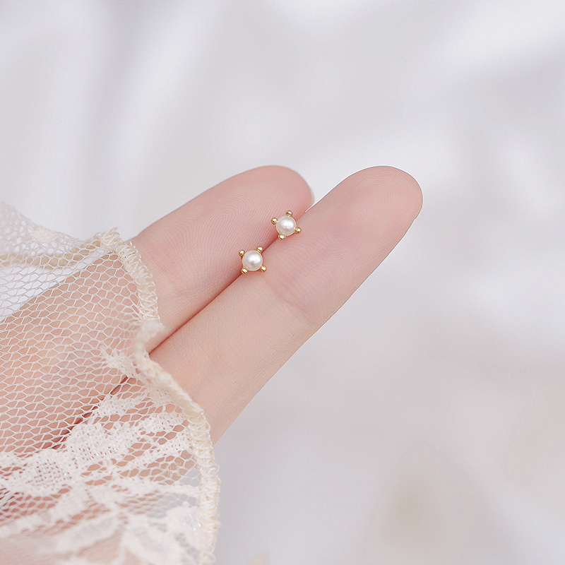 chomel kinsey纯银珍珠耳钉女2025年新款潮养耳洞精致耳环高级感