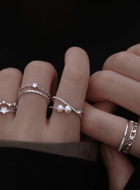 纯银珍珠戒指2021年时尚S925