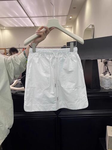 工装半身裙女夏宽松运动小白裙