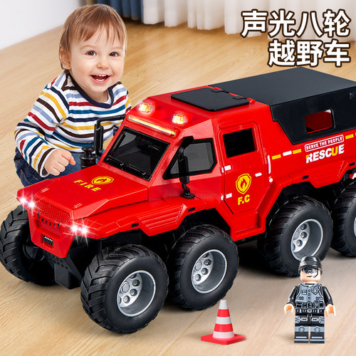 儿童越野八轮小汽车公安仿真装甲车男孩玩具车新款大号特警察车