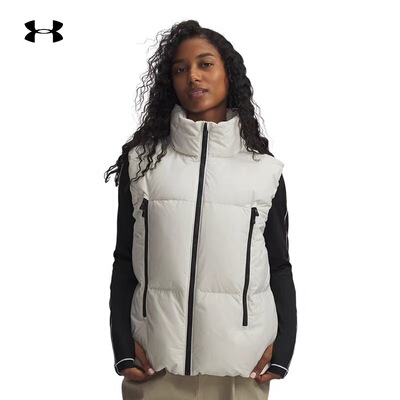 安德玛UnderArmour冬季女轻便保暖休闲拒水羽绒服马甲背心6001002