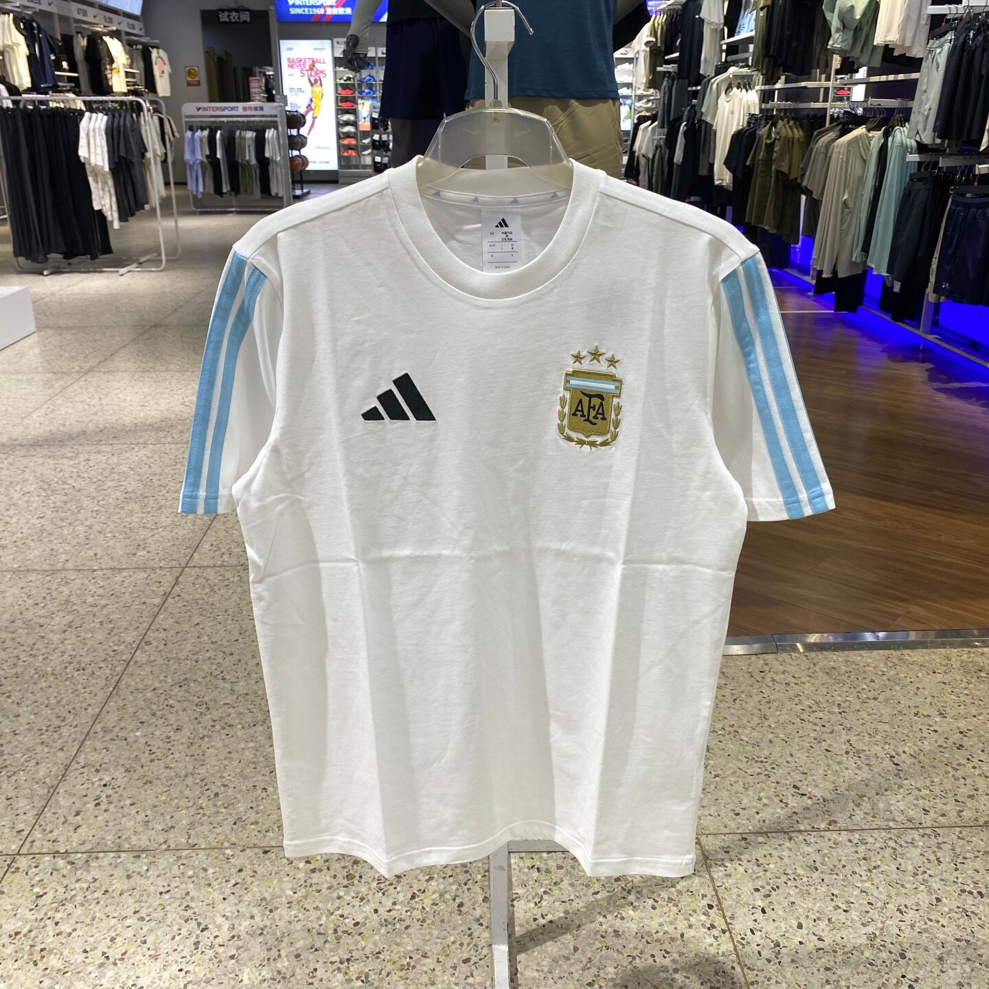 Adidas阿迪达斯美加墨世界杯阿根廷国家队时尚足球风t恤KF0327