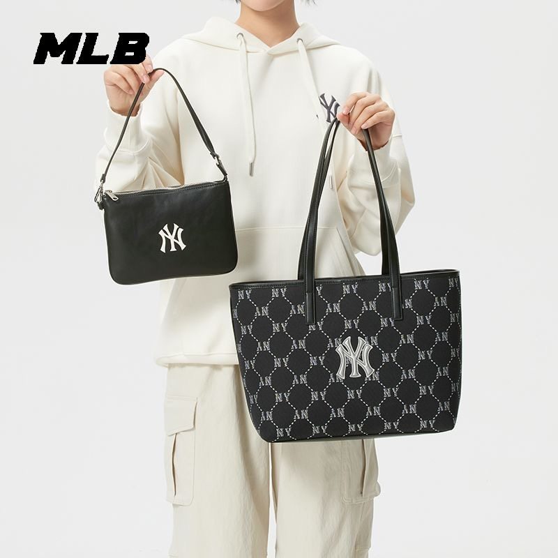 MLB单肩包女款手提包大容量带零钱包老花经典托特包3AORMJ16N,运动包/户外包/配件,单肩背包,淘宝优惠券,粉丝福利购,淘宝优惠卷