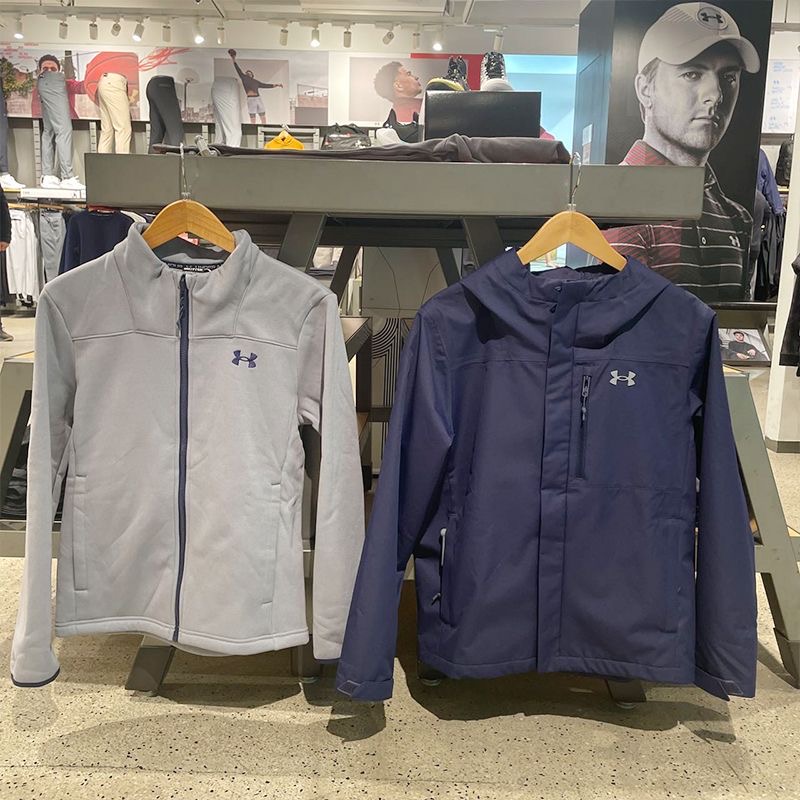 安德玛UA正品秋冬男子厚外套三合一抓绒保暖内胆冲锋衣两件套