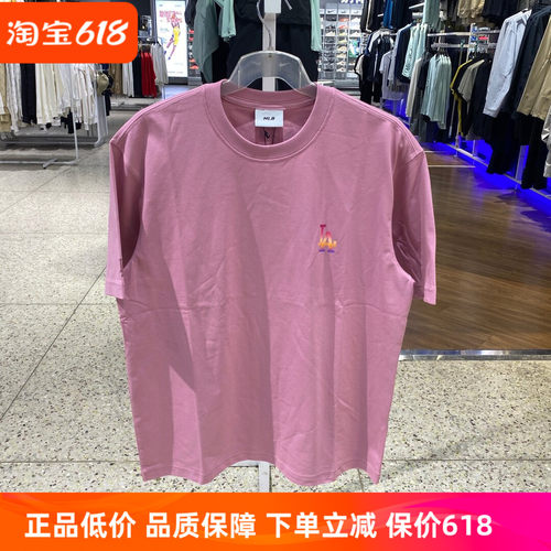 MLB男女凉感手绘背标短袖T恤