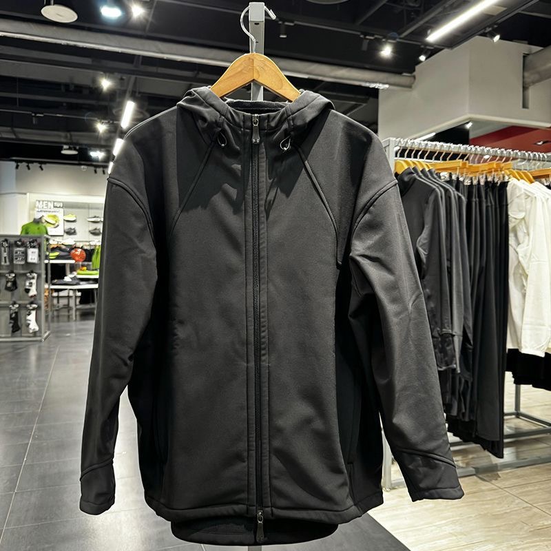 安德玛UA男秋冬保暖夹克加绒连帽运动外套休闲轻奢软壳1389304