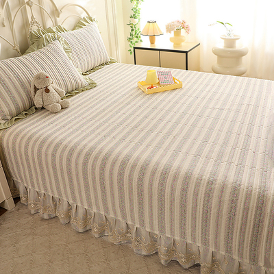 榻榻米专用床盖纯棉2025新款四季通用炕盖全棉防滑床单带裙摆定制