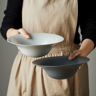 陶瓷8.5英寸草帽盘高级感家用菜盘汤盘早餐意面盘网红盘子 微瑕