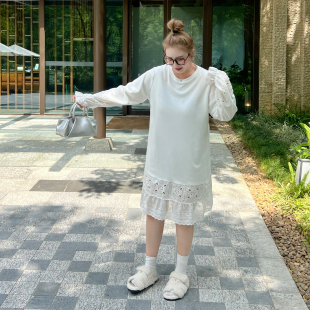 【年末6折】媛子家大码秋季百搭纯色遮肉时尚宽松胖mm长袖连衣裙