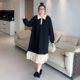 年末6折 媛子家大码 秋季 韩版 胖mmPolo领圆领荷叶底拼接连衣裙