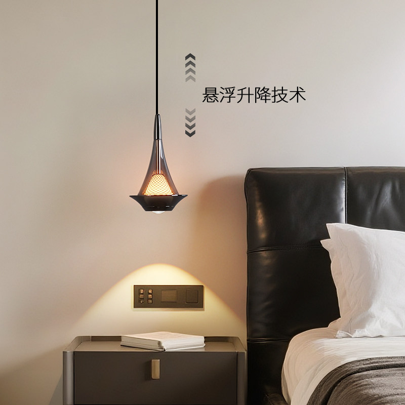 卧室床头吊灯高级感创意极简意式轻奢吊灯创意吧台玄关长线小吊灯
