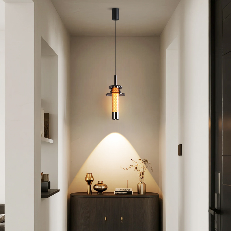 意式轻奢高级感卧室床头吊灯现代简约可升降玄关过道吧台吊线灯