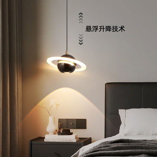 主卧室床头吊灯2025新款行星单头小吊灯设计师儿童玄关吧台吊线灯