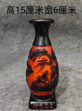 珍藏乌鸦皮花瓶印章雕刻精美石质坚硬尺寸细节如图重658g摆件