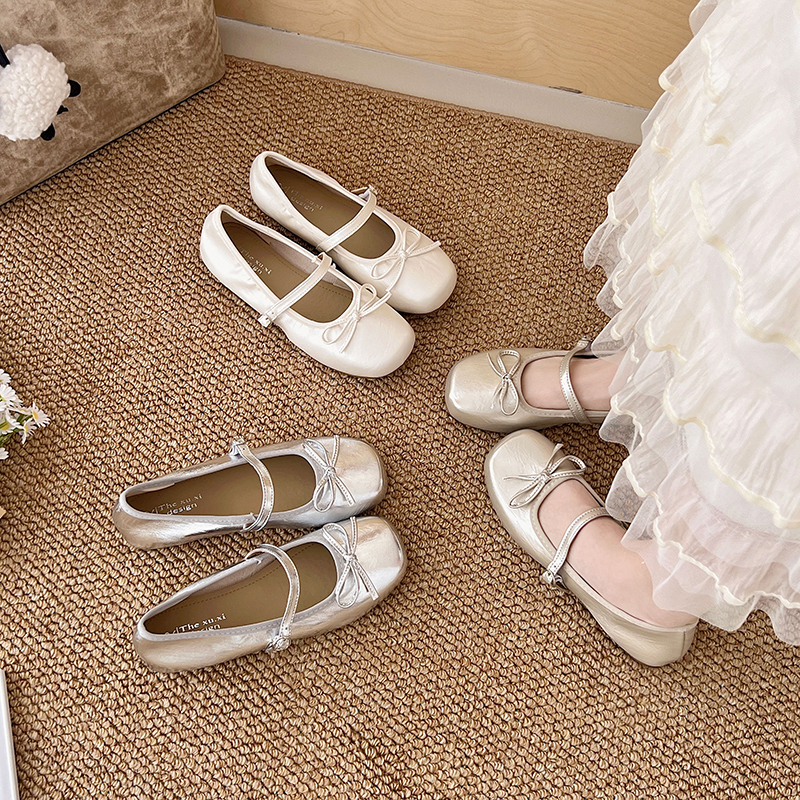 复古蝴蝶结玛丽珍单鞋女