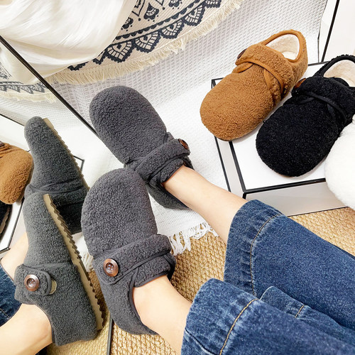 毛绒勃肯鞋女2025秋冬新款