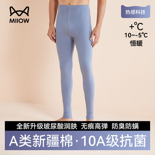 打底裤 男士 抗菌润肤衬裤 猫人纯棉秋裤 保暖棉毛线裤 薄款 秋冬季 男款