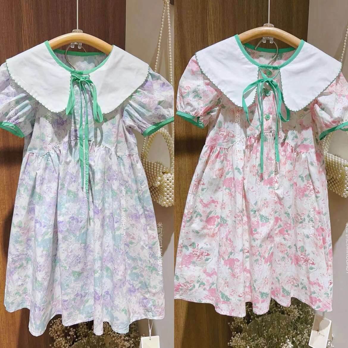 白小树24夏款新品品牌女童中大童儿童棉布学生休闲连衣裙韩版布裙