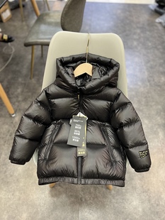 童装冬季反季 冬季新男女童撞色中长款冲锋衣羽绒服儿童羽绒外套