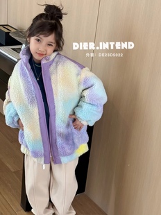 BORA潮童品牌童装冬季儿童羊羔绒外套加厚保暖女童23秋冬上衣