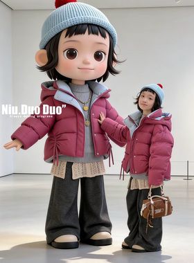 bora品牌童装 冬季新款男女童中长款羽绒服儿童90绒羽绒外套65061