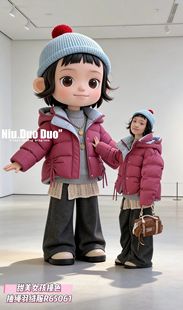 牛哆哆品牌童装冬新款男女童中长款羽绒服儿童90绒羽绒外套65061