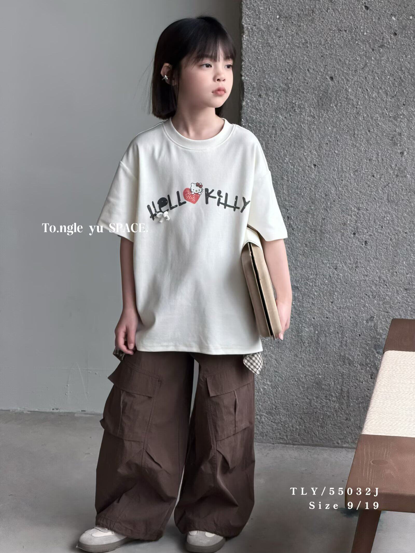 童乐鱼女童短袖t恤夏季26新款中大童纯棉半袖儿童夏装蝴蝶结蕾丝