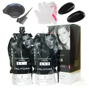 发利源染发膏自然黑秀发刻黑头发乌黑染发剂植物清水不沾头皮盖白