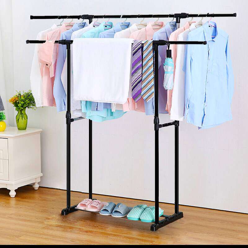连干入户门支撑通用装修简易衣架落地移动可拆卸组装晒衣杠中童