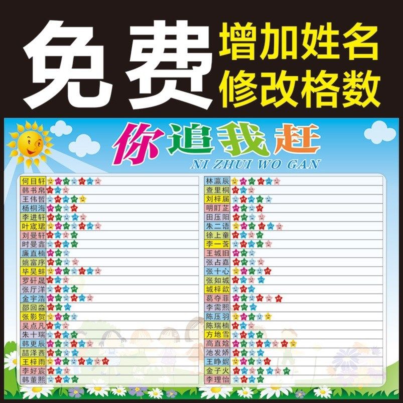 小学生你追我赶班级学生pk榜栏墙贴教室光荣榜文化评比积分表布置