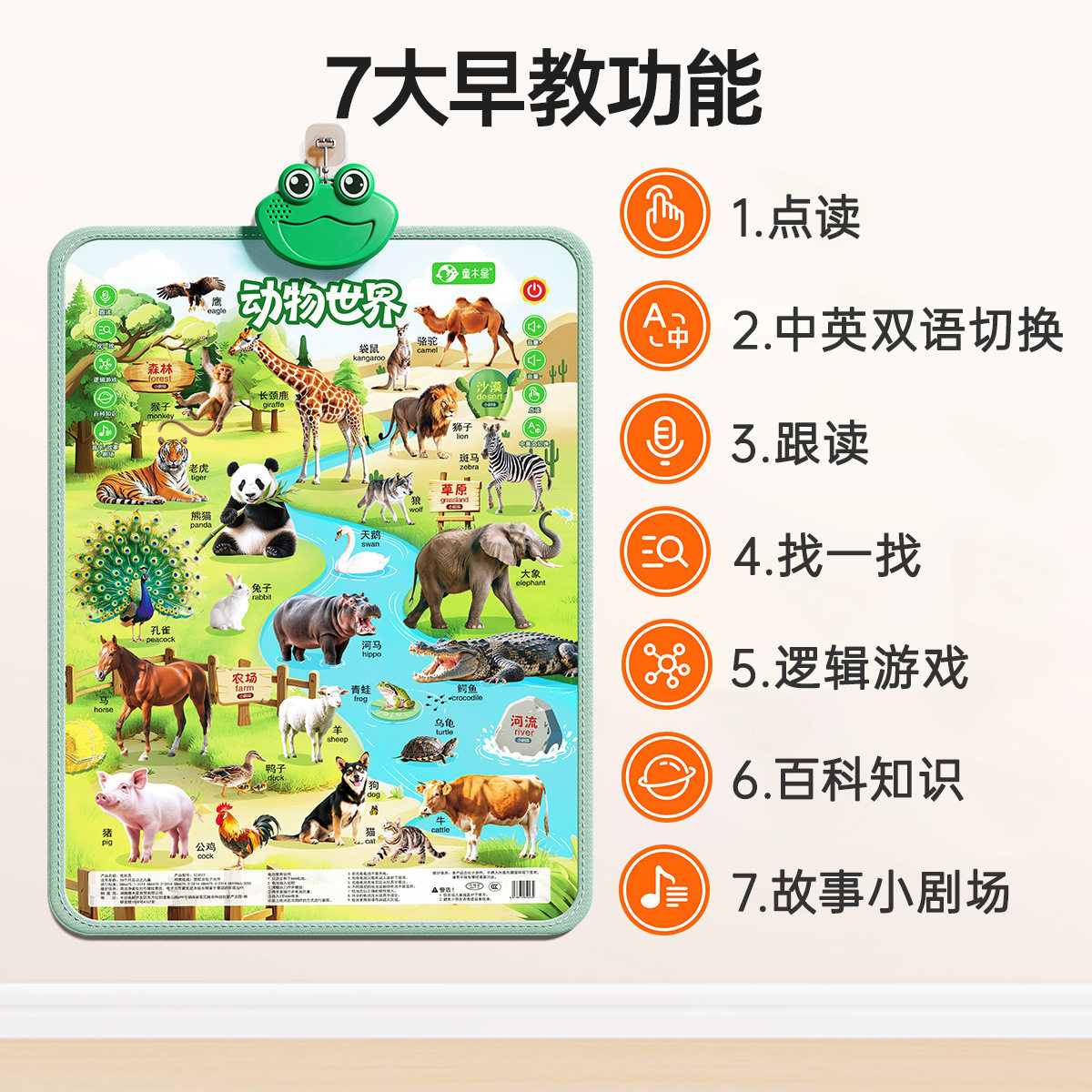 有声挂图点读发声玩具 宝宝识字认知卡片0‑3岁儿童早教益智学习图片