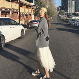 2023秋现货百搭不规则下摆仙女网纱裙MMJ611P60控99，女装半身裙，浙宝233