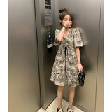 新款主推【已出货】时髦涂鸦碎花抽绳连衣裙MMJ2357P105K158，女装连衣裙，浙宝233