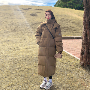今年流行爆款过膝中长款羽绒服女2024冬季新款时尚加厚白鸭绒外套图片