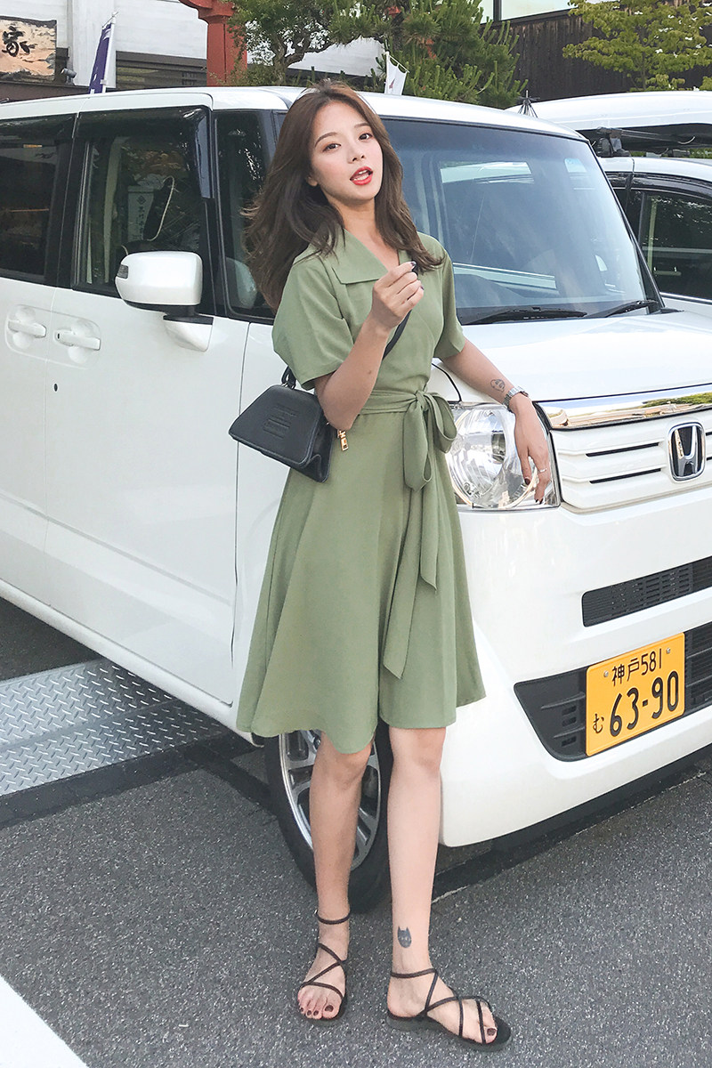 主推夏新款抹茶绿法式桔梗智熏连衣裙MMJ280P90控价158已出货,女装连衣裙,浙宝233