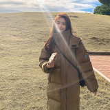 现货韩版长款加厚logo贴标羽绒棉服MMJ3128-P195-K278现货，女装棉衣/棉服，浙宝233