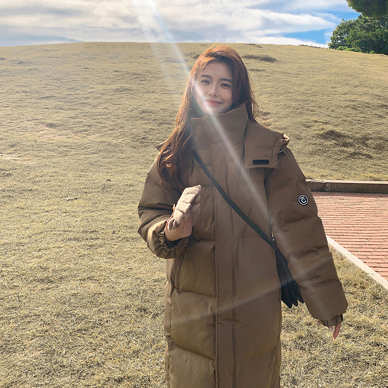 今年流行爆款过膝中长款羽绒服女2024冬季新款时尚加厚白鸭绒外套图片