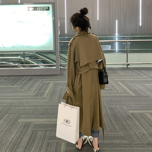 高级感超好看黑色英伦风衣外套女春秋2025新款欧货爆款中长款大衣图片