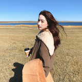 现货冬新款米白色羊羔毛海军领90绒咖色羽绒服MMJ8062-P290控438，女装羽绒服，浙宝233