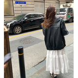 黑色复古皮衣外套女2025春季新款小个子时尚炸街又酷又飒PU皮夹克，女装皮衣，浙宝233