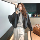 厚款通勤宽松型短外套宽松学生ins皮夹克机车服休闲春秋显瘦网红，女装皮衣，浙宝233