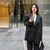 美拉德西装式皮衣外套女2025春秋新款时尚休闲流行爆款西服夹克，女装皮衣，浙宝233