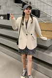 主推秋装新款韩版扣带袖口刺绣西装MMJ2166P115控价178大货，女装西装，浙宝233