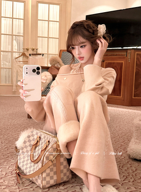 LazyDidi暖绒篇章 过冬裤王加绒毛织裤 慵懒松弛毛衣高密针织衫