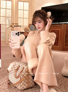 LazyDidi暖绒篇章 过冬裤王加绒毛织裤 慵懒松弛毛衣高密针织衫