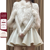 Lazy Didi少女轮廓 百搭神器高克重毛呢伞裙a字高腰大裙摆百褶裙