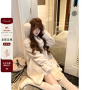 Lazy Didi芬兰雪境 1200g高克重仿貂毛外套加厚长款环保皮草大衣