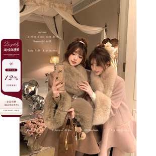 LazyDidi 昭和千金 主推款*雪国羊毛斗篷大衣千金感短款毛呢外套